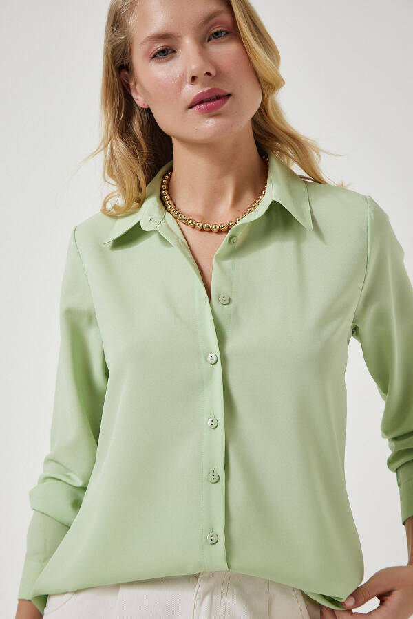 Women's Light Green Soft Touch Basic Shirt DD012 - 1