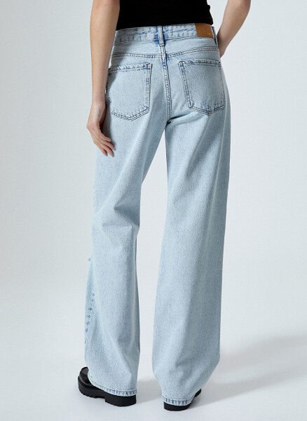 Women's Light Indigo Denim Pants - 4