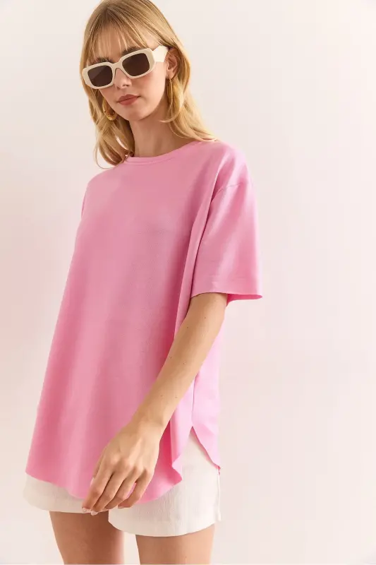 Women's Light Pink Modal Touch Soft Textured Bottom - 1