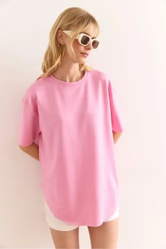 Women's Light Pink Modal Touch Soft Textured Bottom - 3