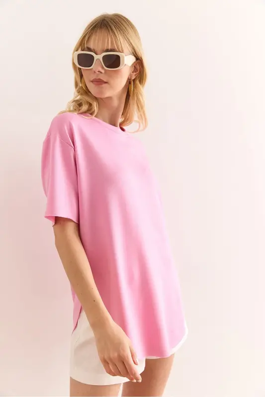 Women's Light Pink Modal Touch Soft Textured Bottom - 4