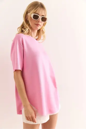 Women's Light Pink Modal Touch Soft Textured Bottom - 5