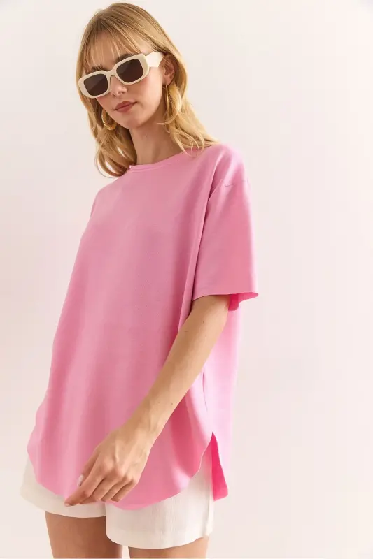 Women's Light Pink Modal Touch Soft Textured Bottom - 7