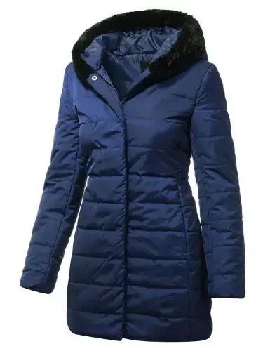 Women's lightweight, down-filled, hooded parka coat - 8