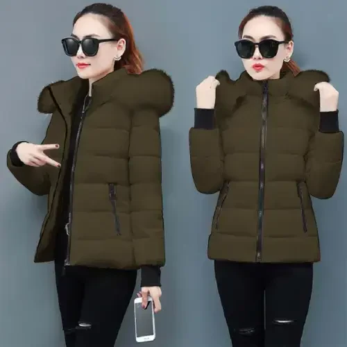 Womens Lightweight Puffer Jacket, Winter Coats for Women Warm Quilted Bubble Padded Hood Coat with Faux Fur Collar - 4