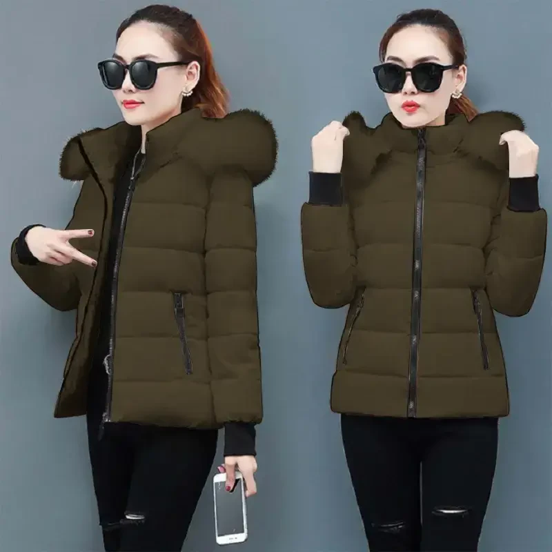 Womens Lightweight Puffer Jacket, Winter Coats for Women Warm Quilted Bubble Padded Hood Coat with Faux Fur Collar - 4
