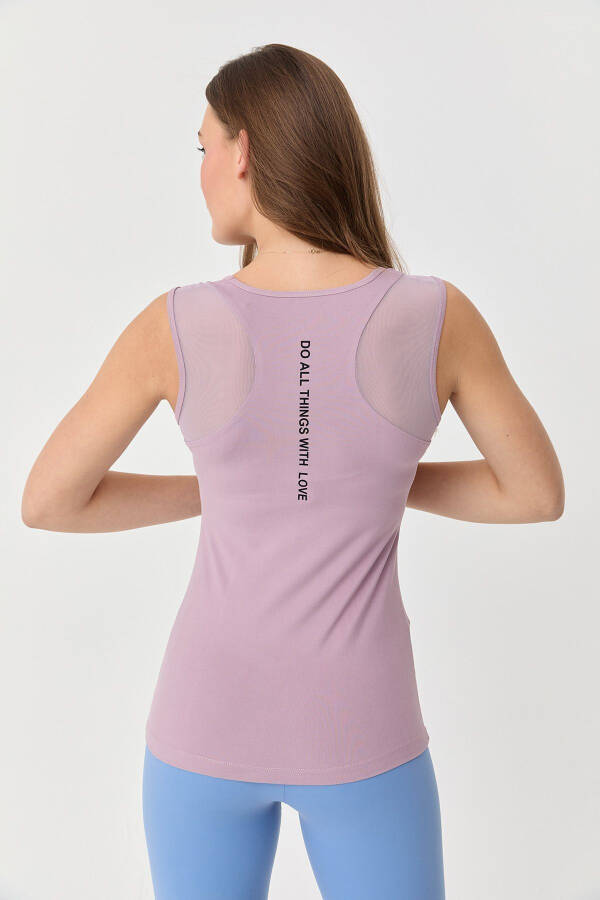 Women's Lilac Back Tulle Detailed Daily and Sports Tank Top 8605 - 41