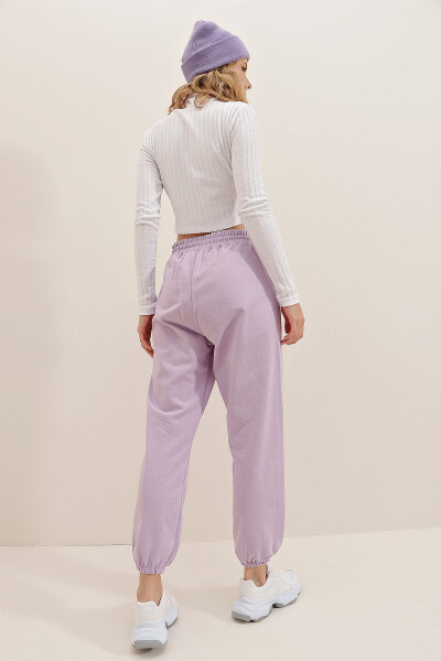 Women's Lilac Cuffed Two-Thread Sweatpants ALC-Y2933 - 5