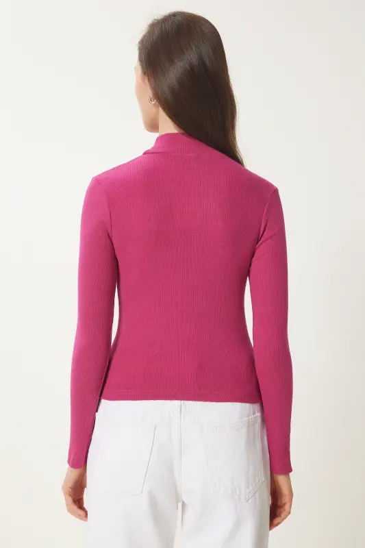 Women's Lilac Cut Out Detailed Ribbed Knit Blouse GT00065-Lilac - 6