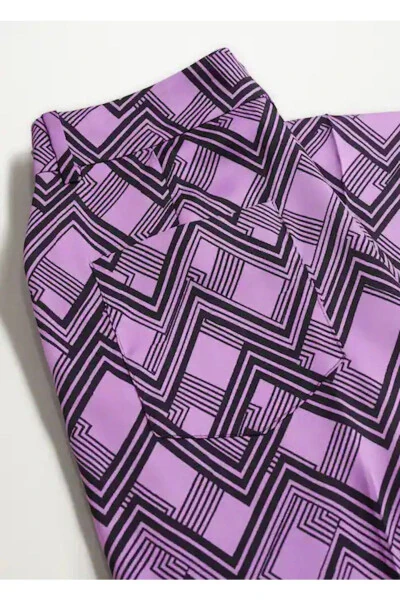 Women's Lilac Geometric Pants - 7