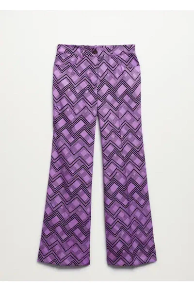 Women's Lilac Geometric Pants - 8