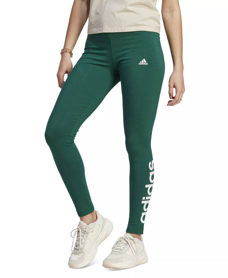 Women's Linear-Logo Full Length Leggings, XS-4X Dark Green - 1