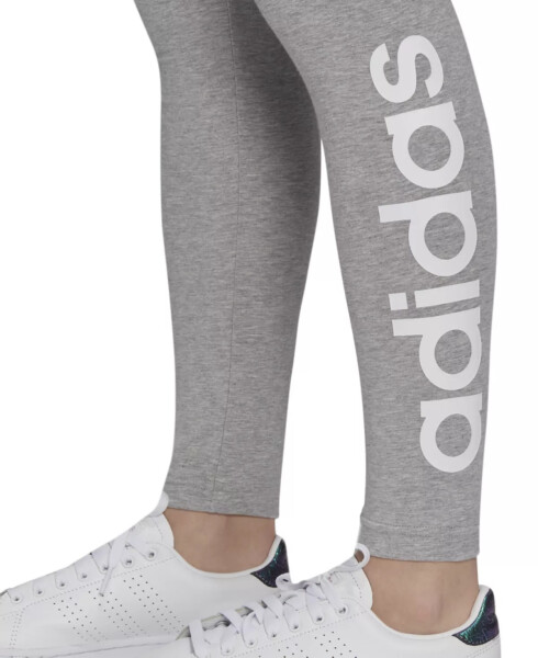 Women's Linear-Logo Full Length Leggings, XS-4X Medium Grey Heather/white - 3