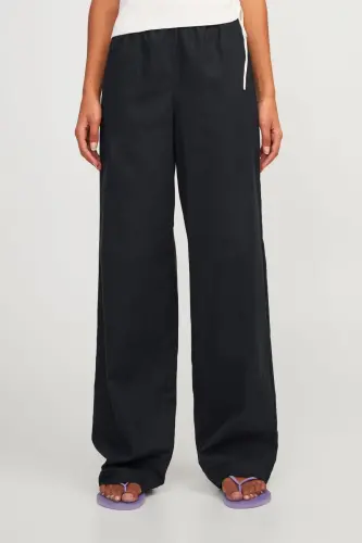 Women's Linen Pants - Poppy-Black - 2