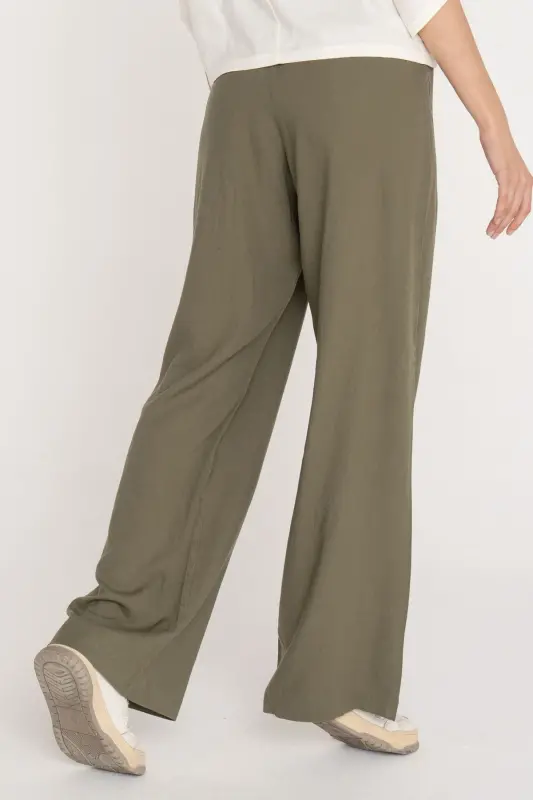 Women's Linen Pants - Poppy-Dusty Olive - 3