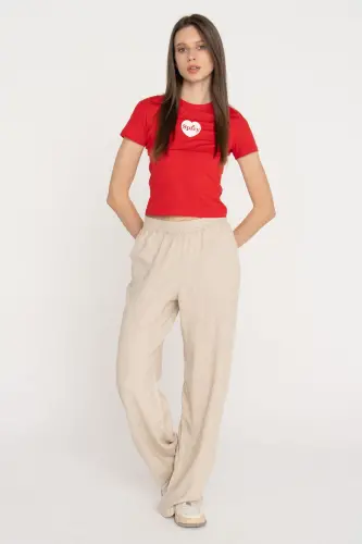 Women's Linen Pants - Poppy-Feather Gray 