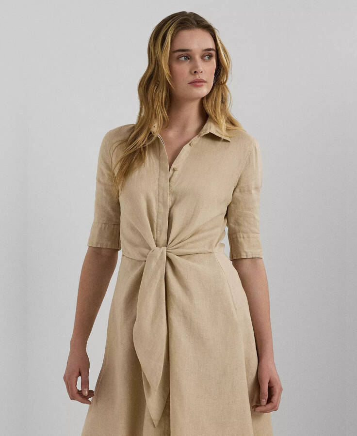 Women's Linen Shirt Dress Explorer Sand - 4