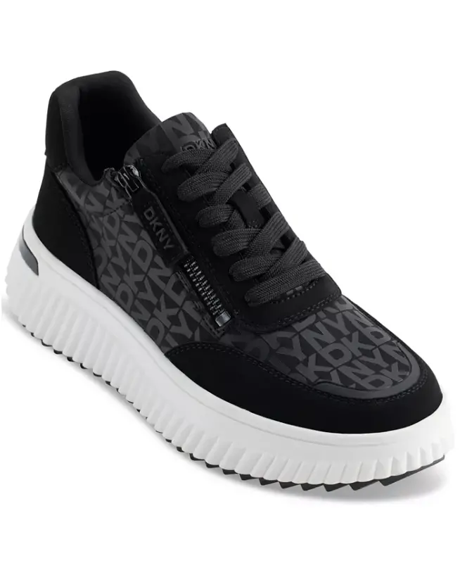 Women's Lissa Logo Platform Sneakers - Black Logo - DKNY