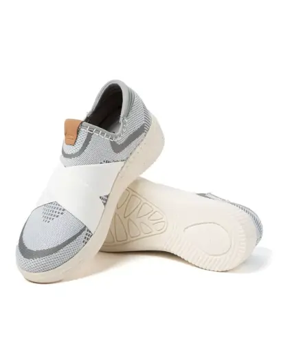 Women's Livie X Strap Knit Trainer Sneaker-Light grey - DEARFOAMS (1)