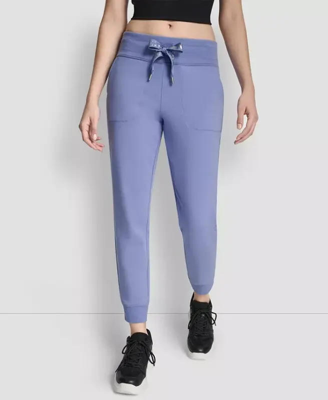 Women's Logo-Drawstring High-Rise Joggers - Bluestone - DKNY SPORT