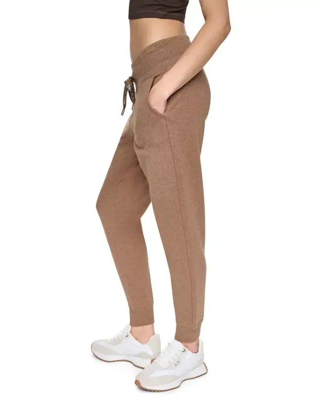 Women's Logo-Drawstring High-Rise Joggers - Caramel Hthr/silver - 3