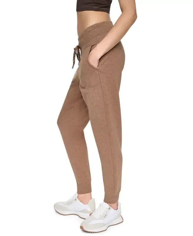 Women's Logo-Drawstring High-Rise Joggers - Caramel Hthr/silver - 3
