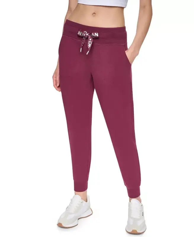Women's Logo-Drawstring High-Rise Joggers - Claret/silver - 1