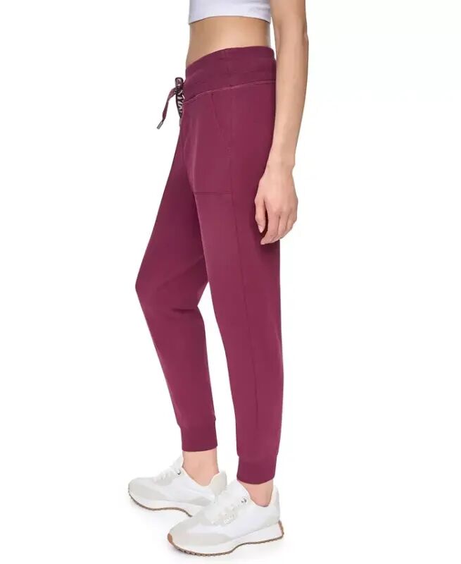 Women's Logo-Drawstring High-Rise Joggers - Claret/silver - 2