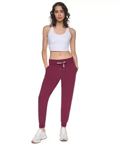 Women's Logo-Drawstring High-Rise Joggers - Claret/silver - 5