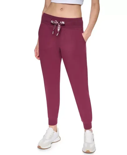 Women's Logo-Drawstring High-Rise Joggers - Claret/silver 