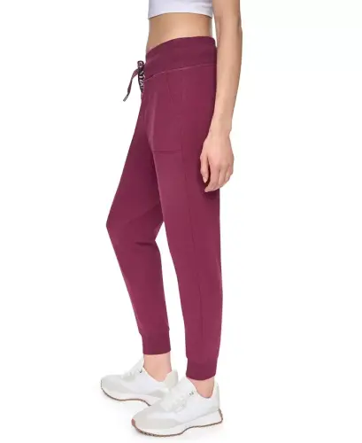 Women's Logo-Drawstring High-Rise Joggers - Claret/silver - DKNY SPORT (1)