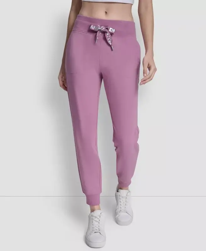 Women's Logo-Drawstring High-Rise Joggers - Dusty Orchid - DKNY SPORT