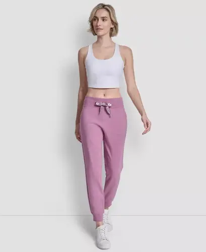 Women's Logo-Drawstring High-Rise Joggers - Dusty Orchid - DKNY SPORT (1)
