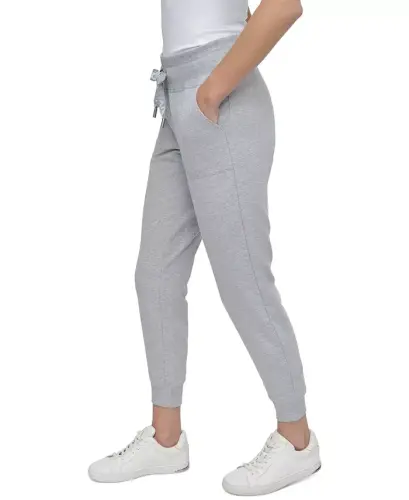 Women's Logo-Drawstring High-Rise Joggers - Pearl Grey Heather - DKNY SPORT (1)