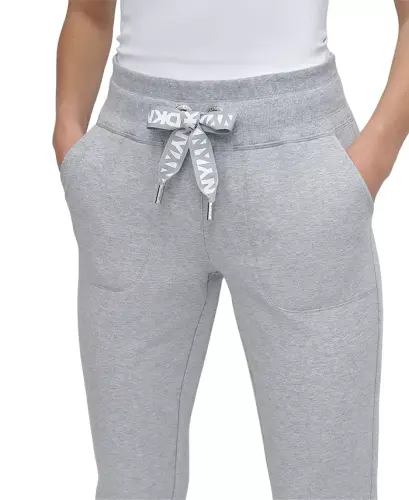 Women's Logo-Drawstring High-Rise Joggers - Pearl Grey Heather - 3