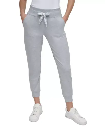 Women's Logo-Drawstring High-Rise Joggers - Pearl Grey Heather - 1