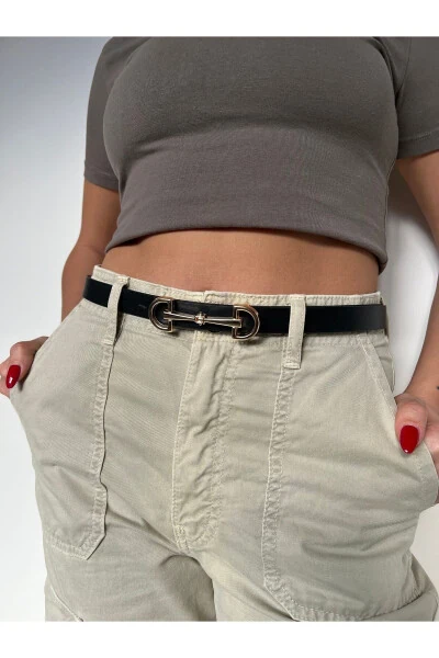 Women's Long Double Buckle 2-Piece Set Belt - 13