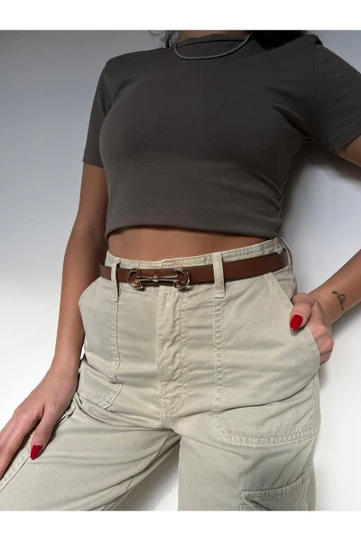 Women's Long Double Buckle 2-Piece Set Belt - 6