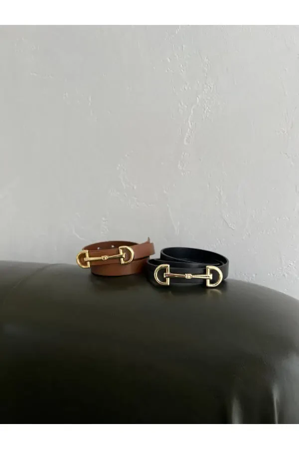 Women's Long Double Buckle 2-Piece Set Belt - 7