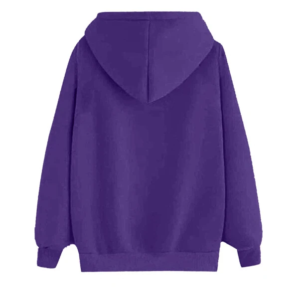 Women's Long Hoodies Sweatshirts Casual Print Purple XL - 2