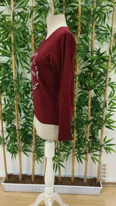 Women's Long Sleeve Bike Collar Youdesen Patterned Viscose Blouse - 6