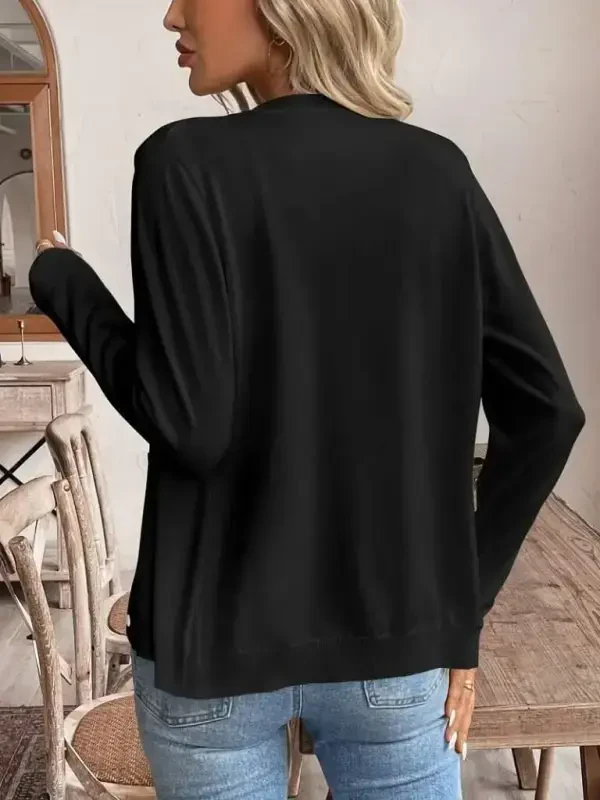 Women's Long Sleeve Button-Down Knit Cardigan - 5