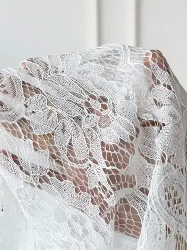 Women's Long Sleeve Collar Open Front Lace Jacket - 5