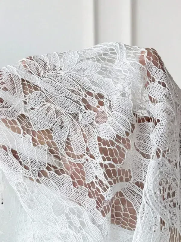 Women's Long Sleeve Collar Open Front Lace Jacket - 5