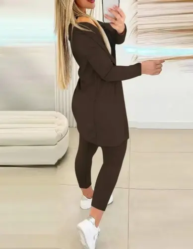 Women's Long Sleeve Crepe Threesome Set - 3