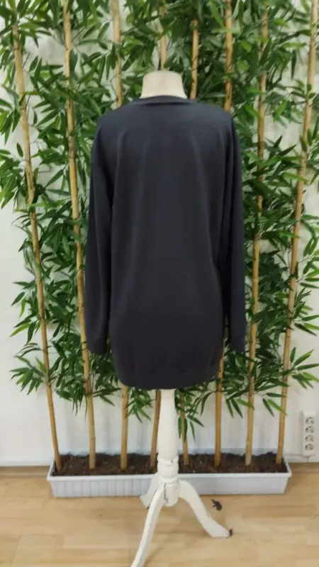 Women's Long Sleeve Crew Neck Heart Patterned Short Viscose Dress - 5