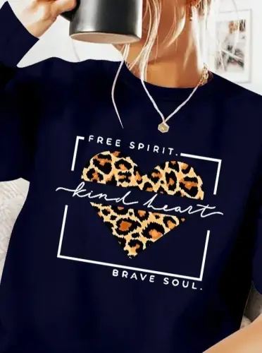 Women's Long Sleeve Crew Neck Patterned Viscose Two Thread Blouse - BÜYÜKBEDENIZ (1)