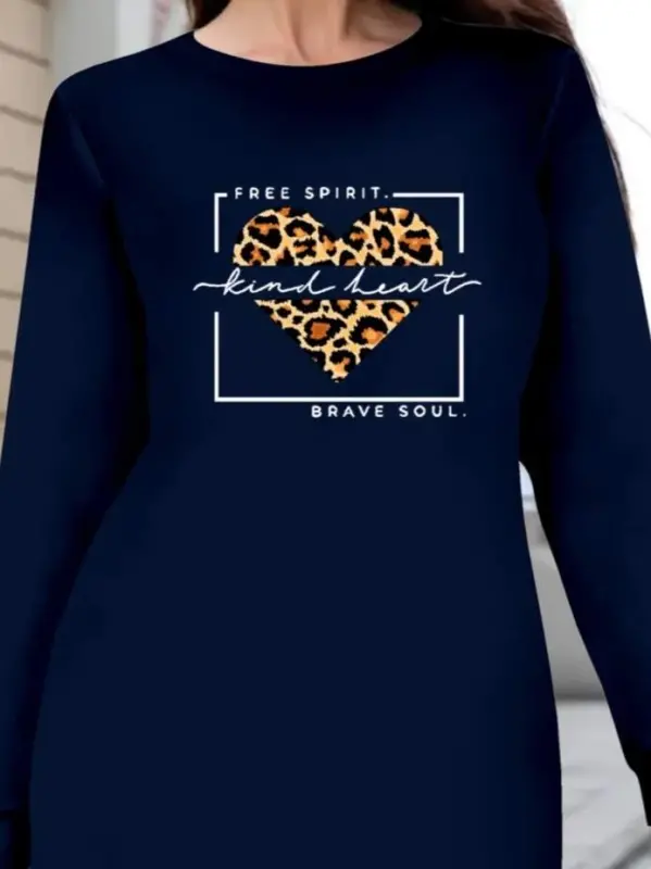 Women's Long Sleeve Crew Neck Patterned Viscose Two Thread Blouse - 2