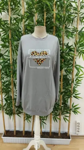 Women's Long Sleeve Crew Neck Patterned Viscose Two Thread Blouse - 5