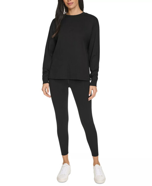 Women's Long-Sleeve Crewneck T-Shirt Black - 3